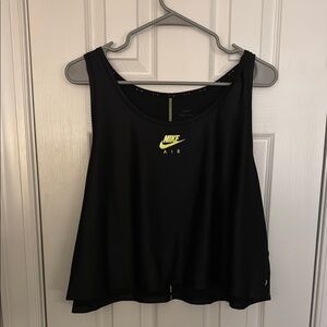 Nike Black and Yellow Crop Tank Top Relaxed Fit